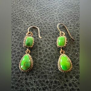 Studio Barse Earrings Bronze with Green Turquoise